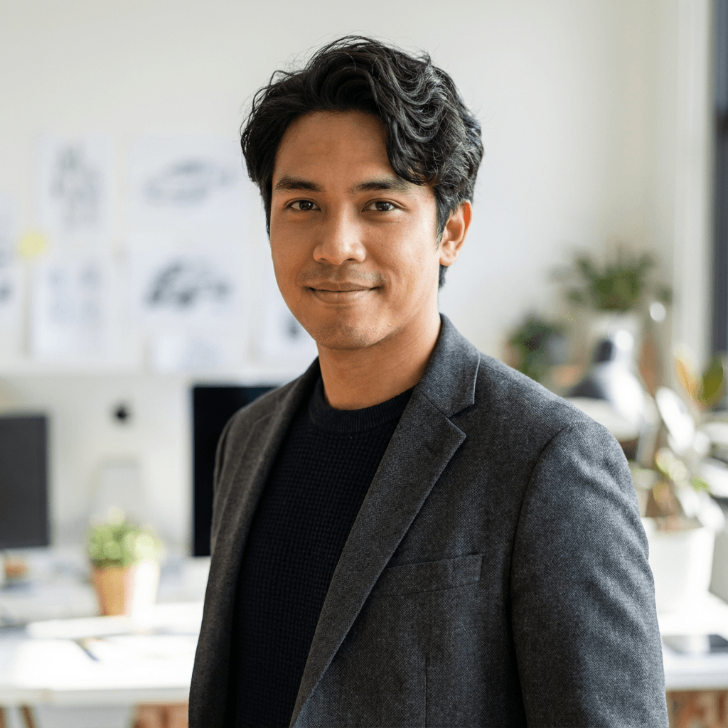 Spencer Larsen, founder of Ironwood Digital, smiling in a bright modern office