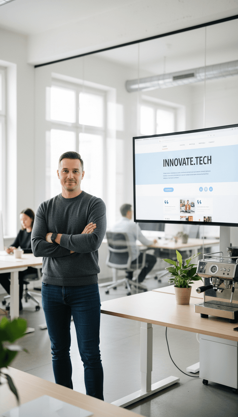 Completed business website on desktop monitor
