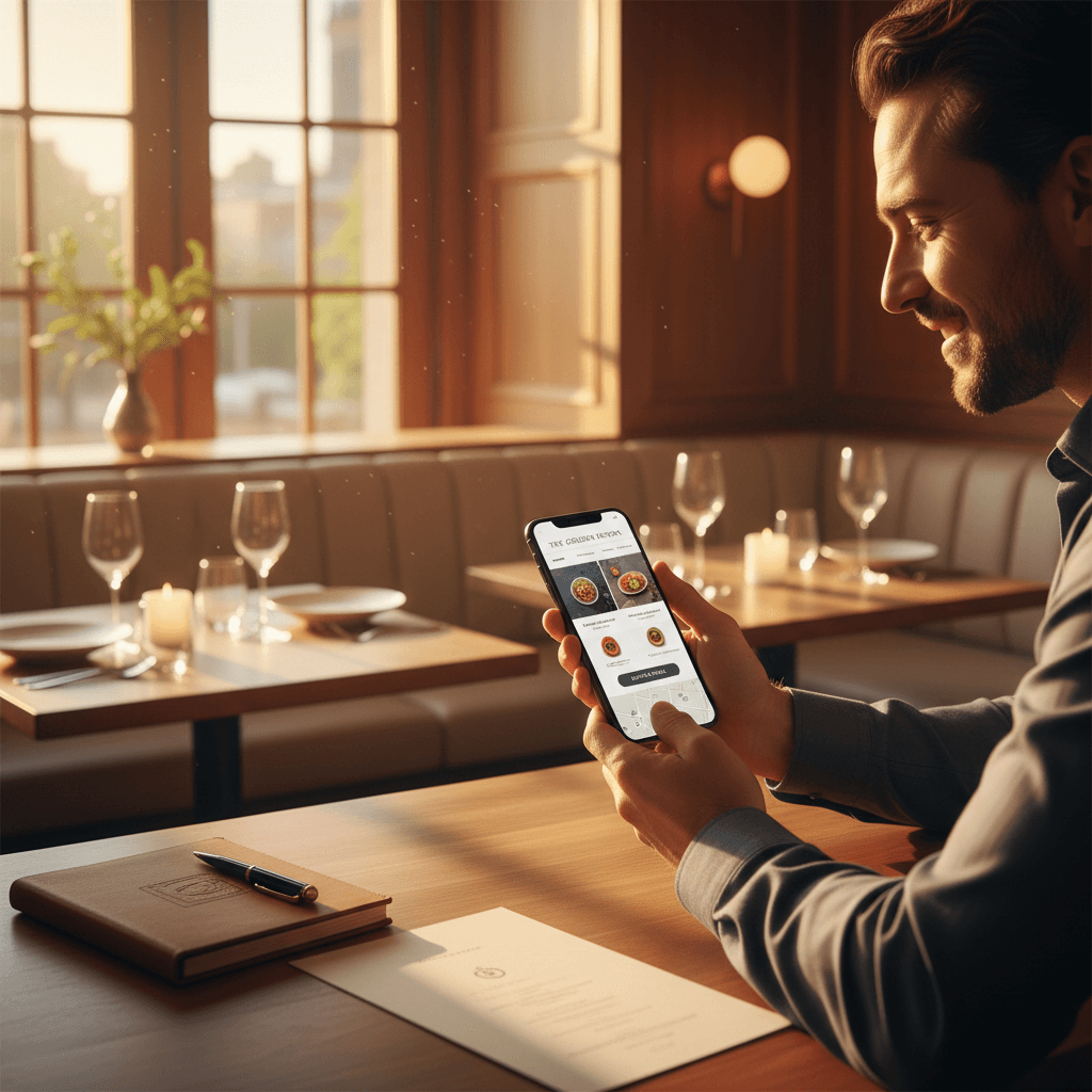 Restaurant website on mobile phone